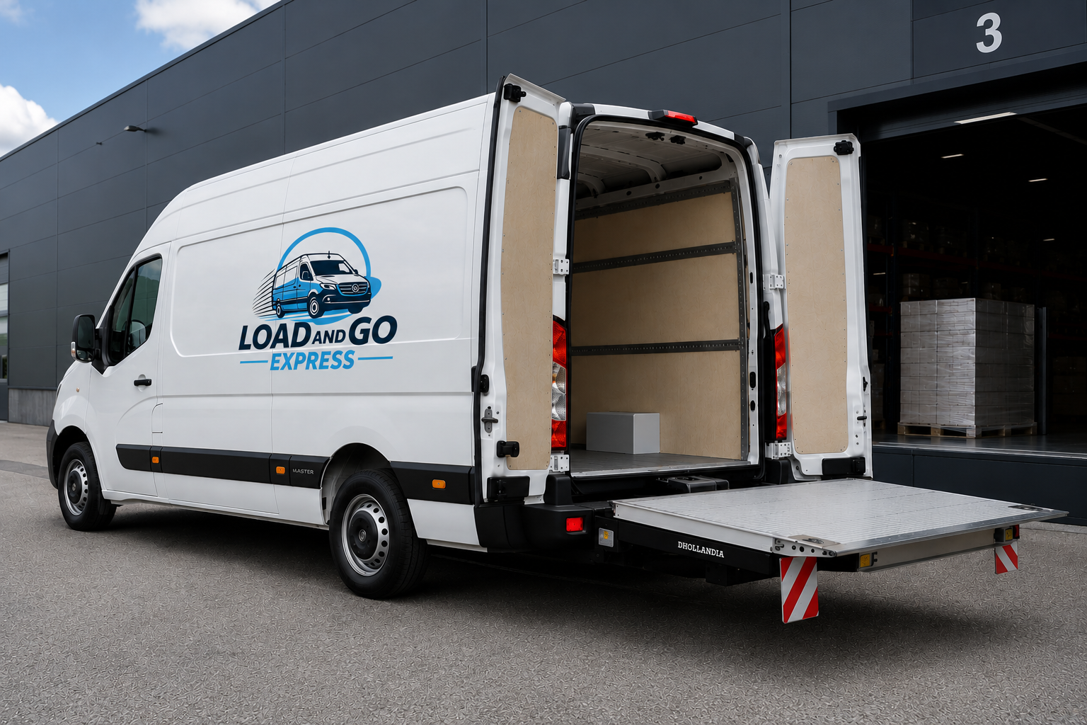 Fourgon hayon Load and Go Express — palettes & livraison sans quai, transport en France et en Europe